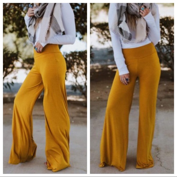 ShopEvelynne Pants - MUSTARD FABULOUS WIDE LEG PANTS